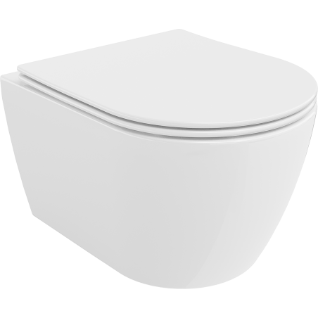 Mexen Carmen WC dubuo Rimless su lėtai nusileidžiančia plona sėdyne, duroplastinė, blizgi balta - 30880400
