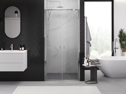 Mexen Exo dvigubos dušo durys, 120 cm, permatomos, chromas - 814-120-000-01-00