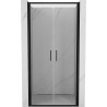 Mexen Exo-B Duo dvivėrės dušo durys 110 cm, permatomos, juodos - 814-110-000-70-00
