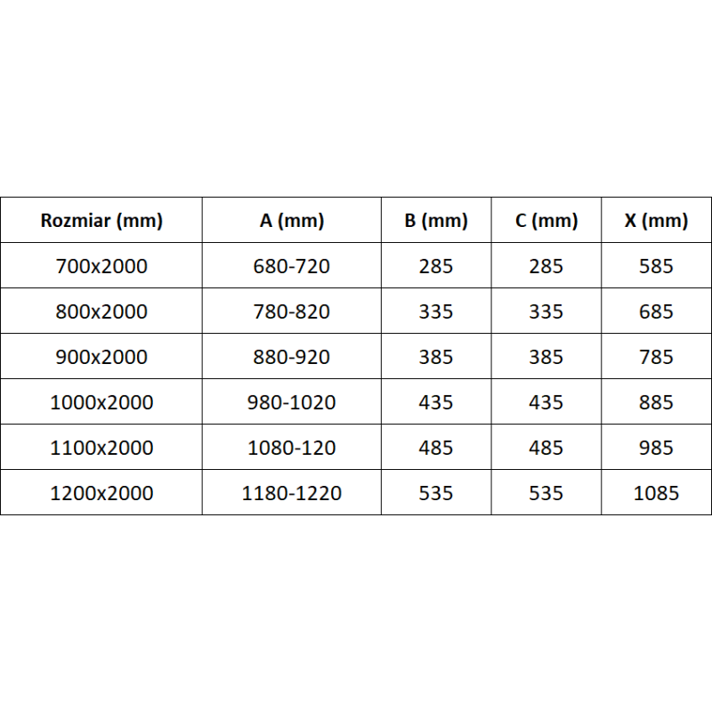Mexen Exo dvigubos atidaromos dušo durys 120 cm, skaidrios, juodos - 814-120-000-70-00