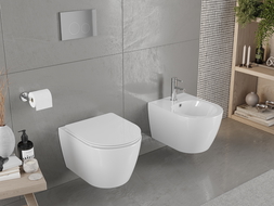Mexen Carmen WC dubuo Rimless su lėtai nusileidžiančia plona sėdyne, duroplastinė, blizgi balta - 30880400