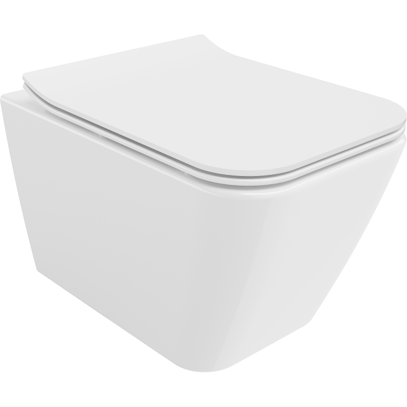 Mexen Cube WC dubuo be krašto su lėtai nusileidžiančiu dangčiu, duroplast, baltas blizgus - 30924000