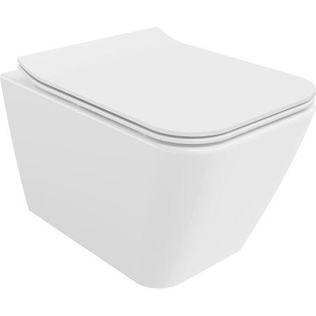 Mexen Cube WC dubuo be krašto su lėtai nusileidžiančiu dangčiu, duroplast, baltas blizgus - 30924000