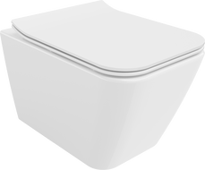 Mexen Cube WC dubuo be krašto su lėtai nusileidžiančiu dangčiu, duroplast, baltas blizgus - 30924000