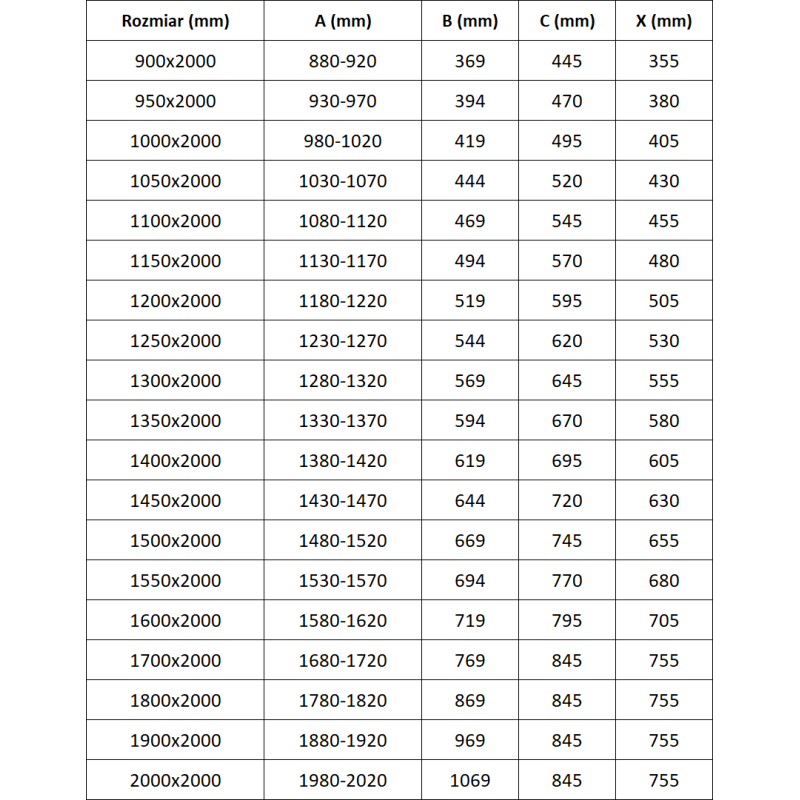 Mexen Exo stiklinės dušo durys, slankiojančios, 170 cm, skaidrios, juodos - 8151-170-000-70-00