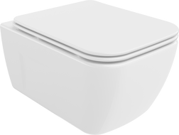 Mexen Margo pakabinamas Rimless WC su lėtai nusileidžiančiu dangčiu slim, duroplast, blizgus baltas - 30420900