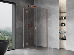 Mexen Mist H T dušo kabinos durys kairinės 90 x 90 cm, permatomos, šlifuota varis - 8A5T-090-090-65-00-L