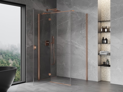 Mexen Mist-H T pakabinės dušo kabinos, atveriamos į kairę, 110 x 70 cm, skaidrios, šlifuota varis - 8A5T-110-070-65-00-L