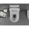 Mexen Lena WC dubuo be ratlankių su lėtai nusileidžiančiu plonu duroplastiniu dangčiu, balta/auksinė su gardelės raštu