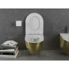 Mexen Lena WC dubuo be ratlankio su lėtai nusileidžiančiu plonu dangčiu, duroplastikas, baltas/auksinis su žvynų raštu - 302240?