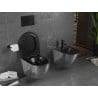 Mexen Lena WC dubuo Rimless su lėtai nusileidžiančiu slim dangčiu, duroplast, juoda matinė/sidabrinis žvynų raštas - 30224072