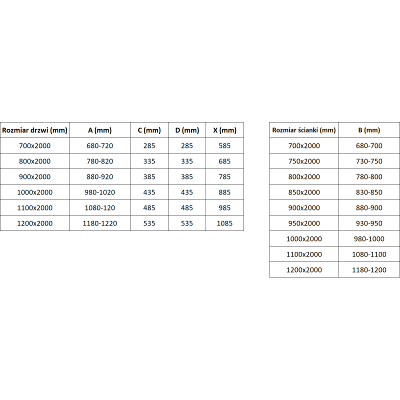 Mexen Exo varstomos dušo kabinos durys 100 x 120 cm, skaidrus, chromas - 814-100-120-01-00