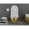 Mexen Lena wc dubuo be ratlankio su lėtai nusileidžiančiu plonu dangčiu, duroplastikas, balta/auksinė - 30224006