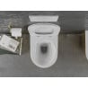 Mexen Lena WC suknelė be krašto su lėtai nuleidžiamu slim dangčiu, duroplast, balta/auksinė - 30224006