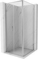 Mexen Exo-B Duo atsidarančioji dušo kabina 110 x 110 cm, permatoma, chromas - 814-110-110-01-00