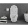 Mexen Lena WC dubuo Rimless su lėtai nusileidžiančiu slim dangčiu, duroplast, balta/aukso linija - 30224005
