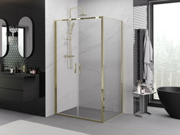 Mexen Exo-B Duo atidaromos dušo kabinos 110 x 95 cm, skaidrus, auksinis - 814-110-095-50-00