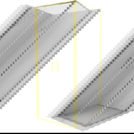 Mexen Exo atidaryta dušo kabina 110 x 110 cm, permatomas, auksinė - 814-110-110-50-00