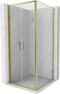 Mexen Exo-B Duo atsidarymo tipo dušo kabina 110 x 110 cm, skaidrus, auksinis - 814-110-110-50-00