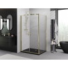 Mexen Exo-B Duo atsiverianti dušo kabina 120 x 80 cm, permatomas, auksinė - 814-120-080-50-00