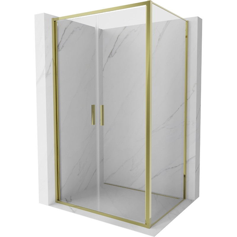 Mexen Exo-B Duo atsiverianti dušo kabina 120 x 80 cm, permatomas, auksinė - 814-120-080-50-00