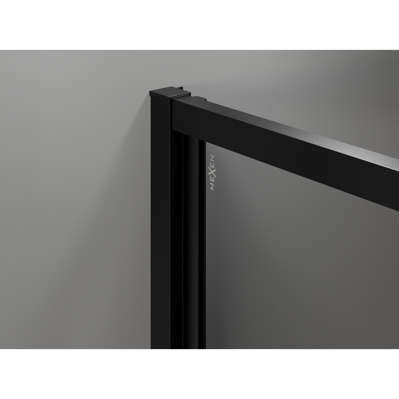 Mexen Exo atsilenkiančio dušo kabina 70 x 120 cm, permatoma, juoda - 814-070-120-70-00