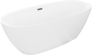 Mexen Luvo Slim laisvai pastatoma vonia 170 x 75 cm, balta, perpylimas šepečių gun gray - 52801707500-66