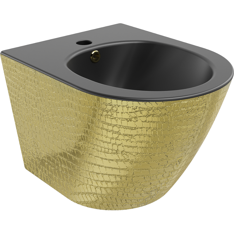 Mexen Lena pakabinamas bidė, juodas matinis/auksinis žvynų raštas - 35224878