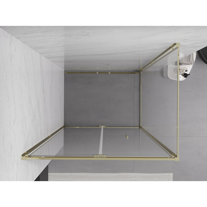 Mexen Exo-F sulankstomas dušo kabina 110 x 75 cm, skaidrus, auksinis - 816-110-075-50-00