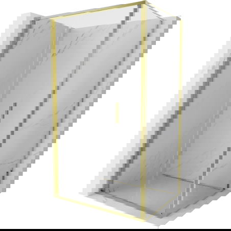 Mexen Exo sulankstoma dušo kabina 110 x 80 cm, permatoma, auksinė - 816-110-080-50-00