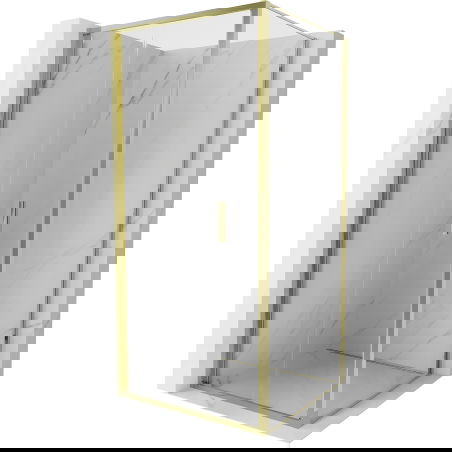 Mexen Exo sulankstoma dušo kabina 120 x 120 cm, skaidri, auksinė - 816-120-120-50-00