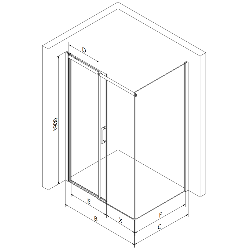 Mexen Omega stumiama dušo kabina 140 x 70 cm, permatoma, auksinė - 825-140-070-50-00