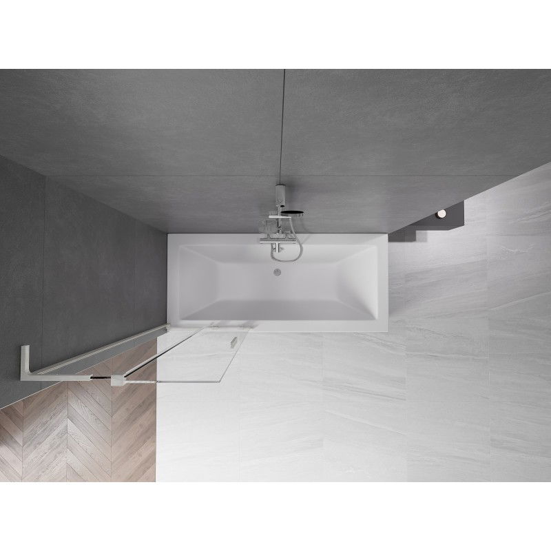 Mexen Velar L slenkstinis dušo ekranas, 2 dalių, 70 x 150 cm, skaidrus, šlifuotas nikelis - 896-070-003-01-97