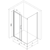 Mexen Omega stumdoma dušo kabina 120 x 80 cm, Skaidrus, Juoda - 825-120-080-70-00