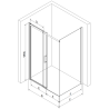 Mexen Omega stumdoma dušo kabina 140 x 100 cm, Skaidrus, Auksinė + dušo padėklas Flat - 825-140-100-50-00-4010
