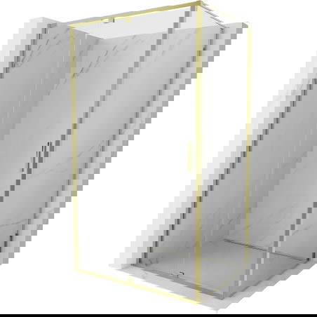 Mexen Exo atsiverianti dušo kabina 145 x 110 cm, skaidri, auksinė - 819-145-110-50-00