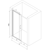 Mexen Omega stumdomos dušo durys 140 cm, Grafito, Chromo - 825-140-000-01-40
