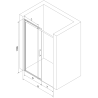 Mexen Omega stumdomos dušo durys 160 cm, grafitas, chromas - 825-160-000-01-40