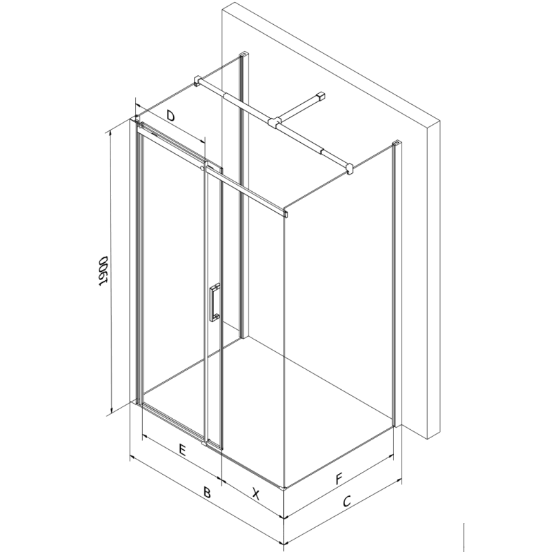 Mexen Omega-3S dušo kabina 3 sienelių, stumdomos 100 x 80 cm, permatoma, chromas - 825-100-080-01-00-3S