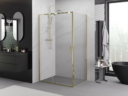 Mexen Exo-R dusiaus kabina 125 x 120 cm, permatomi, auksinė - 819-125-120-50-00