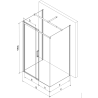 Mexen Omega dušo kabina 3 sienos, stumdoma 120 x 100 cm, skaidri, chromo spalvos - 825-120-100-01-00-3S