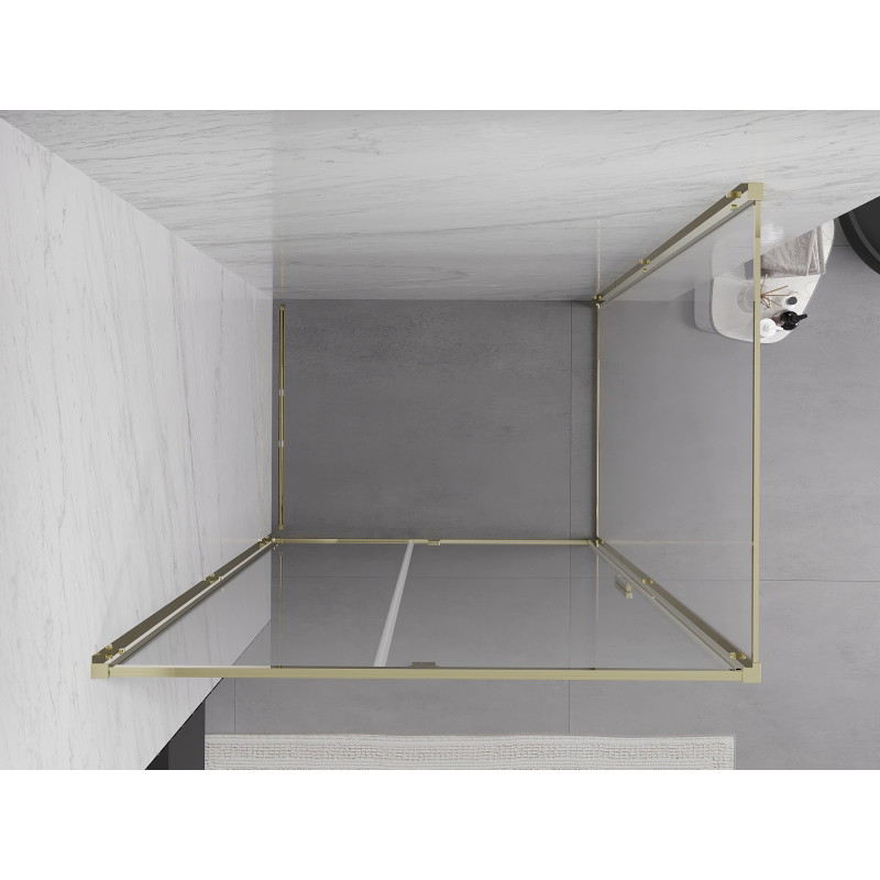 Mexen Exo-R atveriama dušo kabina 140 x 120 cm, permatoma, auksinė - 819-140-120-50-00