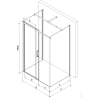 Mexen Omega 3 sienų dušo kabina, stumdoma 130 x 100 cm, Skaidrus, chromo + dušo padėklas Flat - 825-130-100-01-00-3s-4010