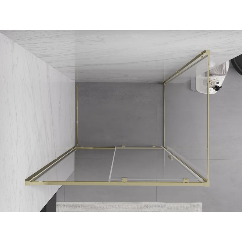 Mexen Exo-S stumdomas dušo kabina 145 x 120 cm, permatomas, auksinė - 8151-145-120-50-00