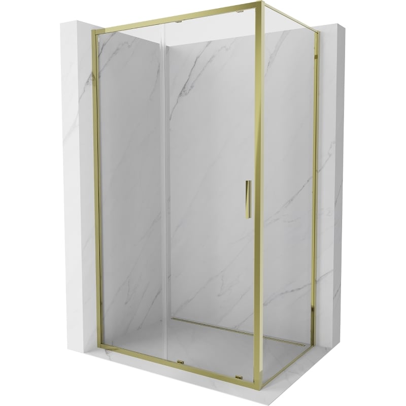 Mexen Exo-S stumdomas dušo kabina 145 x 120 cm, permatomas, auksinė - 8151-145-120-50-00