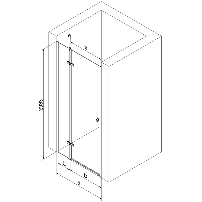 Mexen Roma 110 cm varstomos dušo durys, permatomos, juodos - 854-110-000-70-00