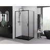 Mexen Exo 150 x 110 cm stumdomoji dušo kabina, permatoma, juoda - 8151-150-110-70-00