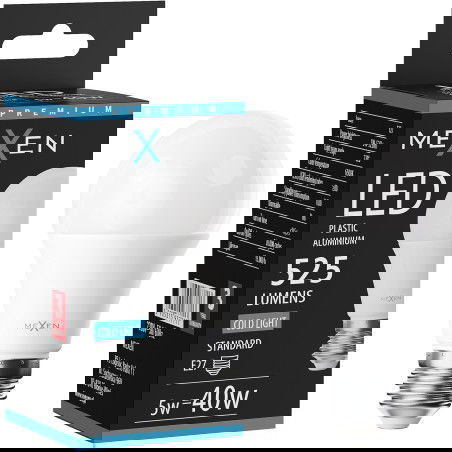 Mexen Nova LED lemputė E27, A60, 5W, Šaltas - 6500K, 525 lm - L100-E27-0565-01