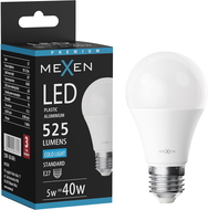 Mexen Nova LED lemputė E27, A60, 5W, Šaltas - 6500K, 525 lm - L100-E27-0565-01