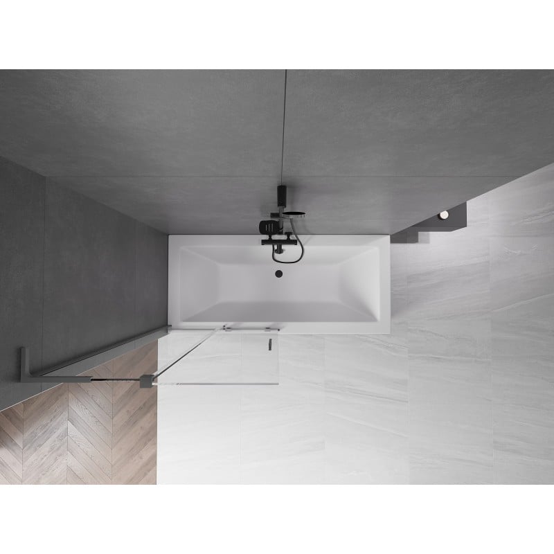 Mexen Velar L 2 dalių slenkantis dušo ekranas 95 x 150 cm, permatomas, tamsus metalas - 896-095-003-01-95